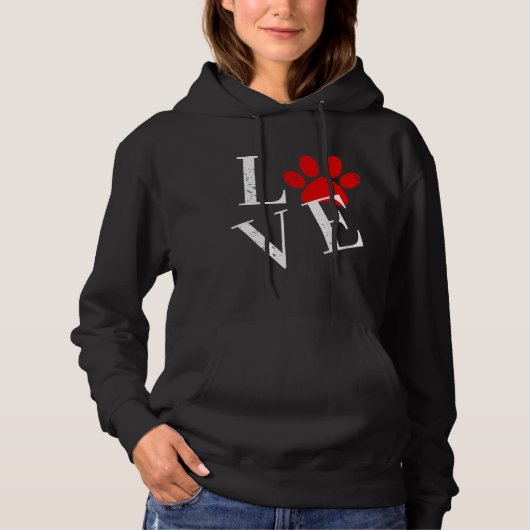 TRENDY LOVE DOG PAW HOODIE (Voorkant)