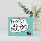 Trendy Love From Afar Scandinavian Bird Briefkaart (Staand voorkant)