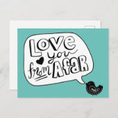 Trendy Love From Afar Scandinavian Bird Briefkaart (Voorkant / Achterkant)