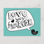 Trendy Love From Afar Scandinavian Bird Briefkaart (Voorkant)