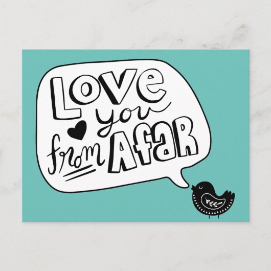 Trendy Love From Afar Scandinavian Bird Briefkaart (Voorkant)