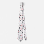 Trendy Love Gift Tie Pink Black Hearts Design Stropdas (Voorkant)