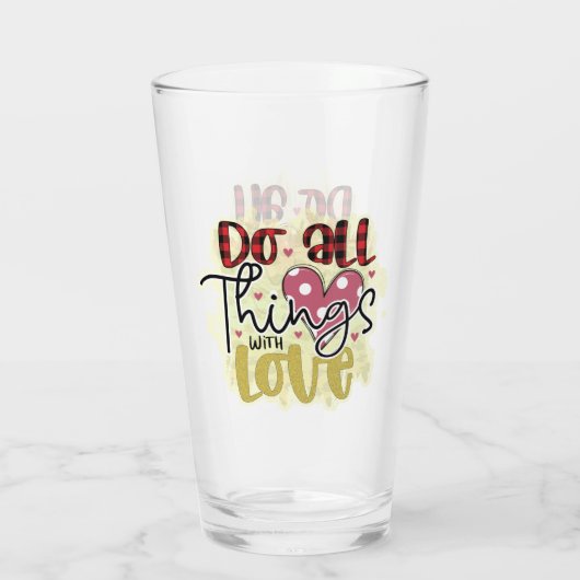Trendy Love Glitter Valentijnsdag Glas (Achterkant)