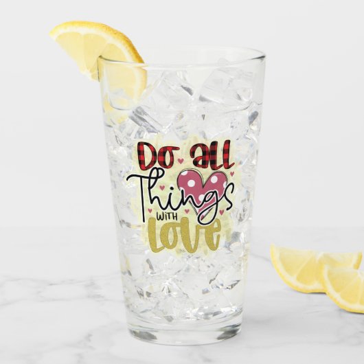 Trendy Love Glitter Valentijnsdag Glas (Voorkant ijs)