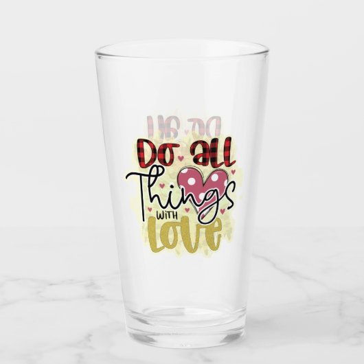 Trendy Love Glitter Valentijnsdag Glas (Voorkant)