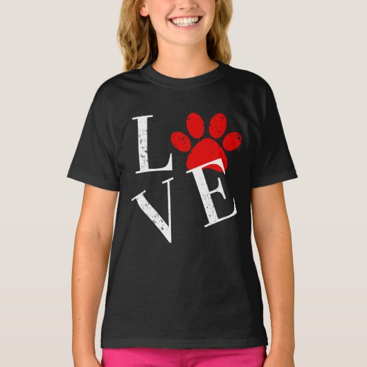 TRENDY LOVE HOND Poot T-Shirt (Voorkant)