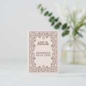 Trendy Love Is Brewing Bruiloftsfeest Informatiekaartje (Staand voorkant)