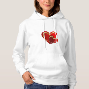 Trendy Love Red Heart, gepersonaliseerd Vriendin G Hoodie