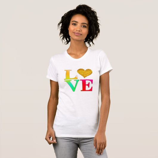 Trendy Love Shirt, Rainbow Heart T-shirt ontwerp (Voorkant volledig)