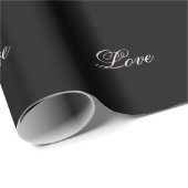 Trendy Love Trouw Calligrafie Schrift Zwart Cadeaupapier (Rol Hoek)