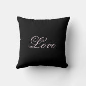 Trendy Love Trouw Calligrafie Script Zwart Kussen (Achterkant)