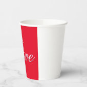 Trendy Love Trouwdag Calligrafie Script Rood Papieren Bekers (Links)