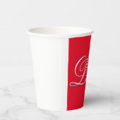 Trendy Love Trouwdag Calligrafie Script Rood Papieren Bekers (Rechts)