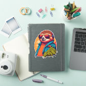 Trendy luiaard met Retro Style Sticker (iPad Cover)
