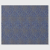 Trendy luipaard blauw dier print cadeaupapier (Vlak)