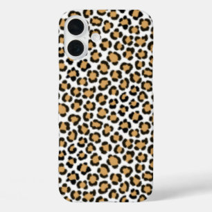 Trendy luipaard gesimuleerd bont effect herhalen p iPhone 16 plus hoesje