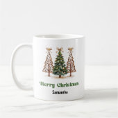 Trendy Luipaard Kerstbomen Persoonlijke Mok (Links)