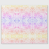 Trendy luipaard print regenboog gradiënt patroon cadeaupapier (Vlak)
