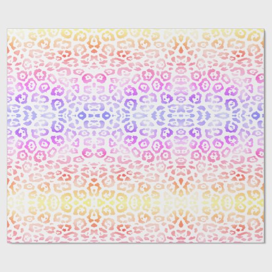 Trendy luipaard print regenboog gradiënt patroon cadeaupapier (Vlak)