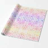 Trendy luipaard print regenboog gradiënt patroon cadeaupapier (Uitgerold)