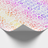 Trendy luipaard print regenboog gradiënt patroon cadeaupapier (Hoek)
