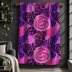 Trendy Luipaard Roze Paarse Deken Accent