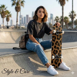 Trendy Luipaardpatroon Stijlvol Uniek Skateboard