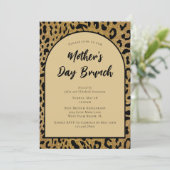 Trendy Luipaardprint Moderne Moederdag Brunch Kaart (Staand voorkant)