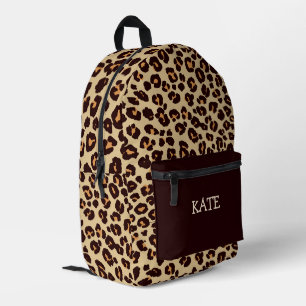 Trendy Luipaardprint Persoonlijke Naam Monogram Bedrukte Rugzak