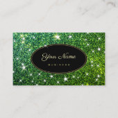 Trendy Luminous Green Glitter Glam Stars Elegant Visitekaartje (Voorkant)