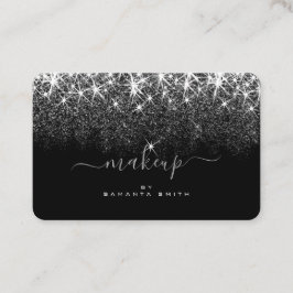 Trendy Luminous Silver Glitter Stars Makeup Artist Visitekaartje