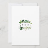 Trendy Lush Waterverf Tropical Greenery Wedding Kaart (Achterkant)