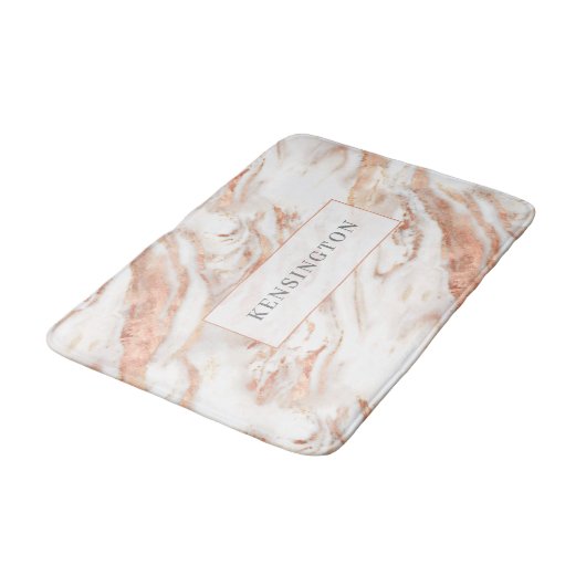 Trendy Lux Copper Roos Gold Foil marble Badmat (Gekanteld)