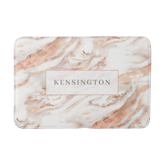 Trendy Lux Copper Roos Gold Foil marble Badmat (Voorkant)