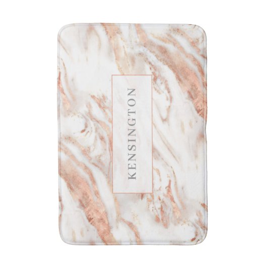 Trendy Lux Copper Roos Gold Foil marble Badmat (Voorkant Verticaal)