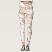 Trendy Lux Copper Roos Gold Foil marble Leggings (Voorkant)