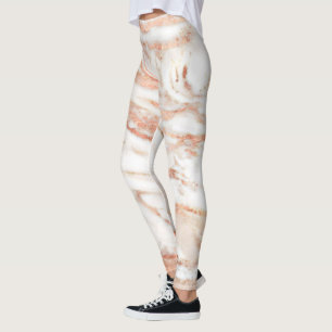 Trendy Lux Copper Roos Gold Foil marble Leggings