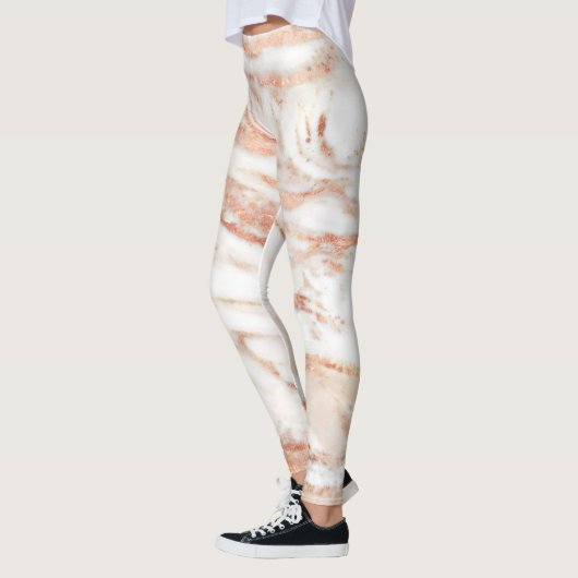 Trendy Lux Copper Roos Gold Foil marble Leggings (Links)