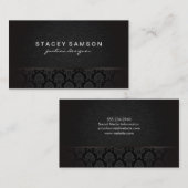 Trendy Luxe Denim met stijlvol Damaserpatroon Visitekaartje (Voorkant / Achterkant)