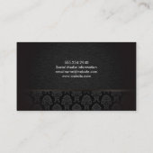 Trendy Luxe Denim met stijlvol Damaserpatroon Visitekaartje (Achterkant)