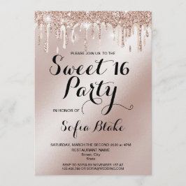 Trendy luxe druipende gouden folie kalligrafie kaart