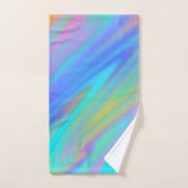 Trendy luxe groen blauw paarse faux holografisch bad handdoek (Handdoek)