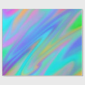 Trendy luxe groen blauw paarse faux holografisch cadeaupapier (Vlak)