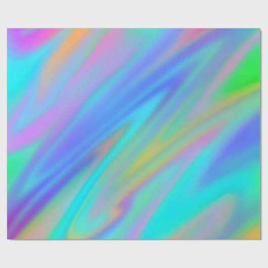 Trendy luxe groen blauw paarse faux holografisch cadeaupapier (Vlak)