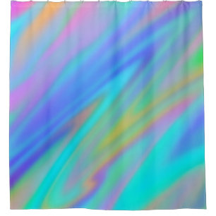 Trendy luxe groen blauw paarse faux holografisch douchegordijn