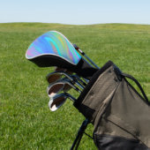 Trendy luxe groen blauw paarse faux holografisch golfheadcover (Insitu)