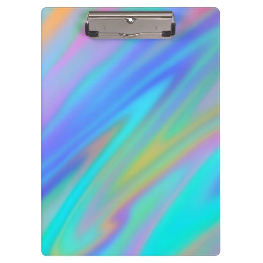 Trendy luxe groen blauw paarse faux holografisch klembord (Voorkant)