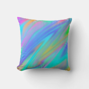 Trendy luxe groen blauw paarse faux holografisch kussen