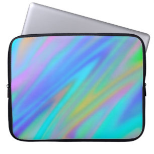 Trendy luxe groen blauw paarse faux holografisch laptop sleeve