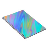 Trendy luxe groen blauw paarse faux holografisch notitieboek (Rechterzijde)